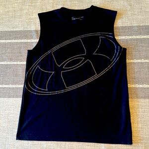 Under Armour Boys Sleeveless Shirts Black, Size Youth Large
